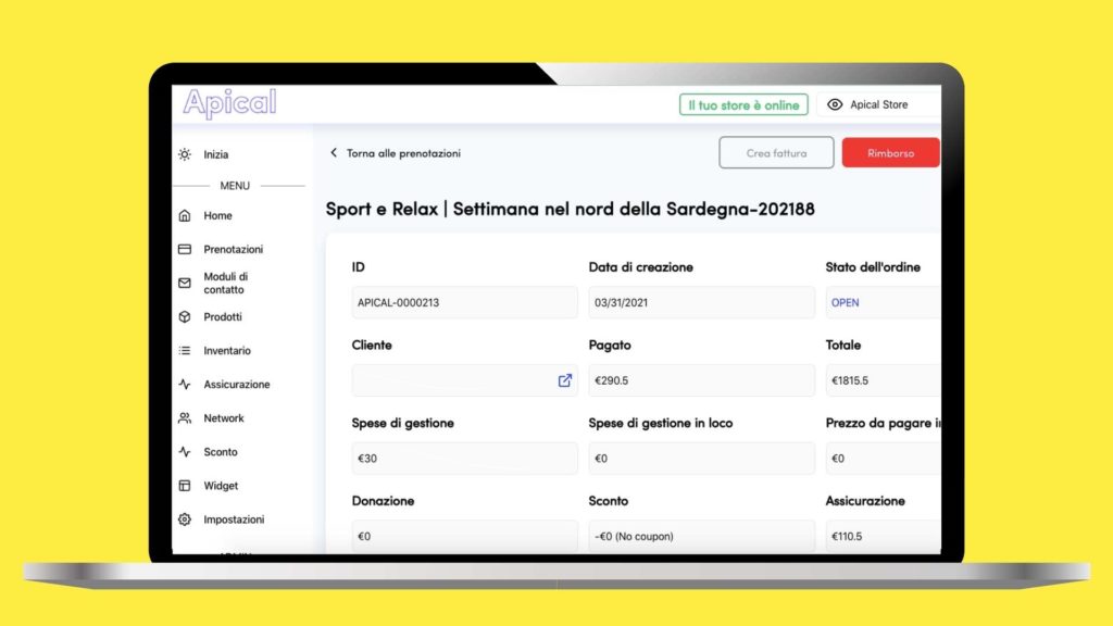 apical cloud post vendita